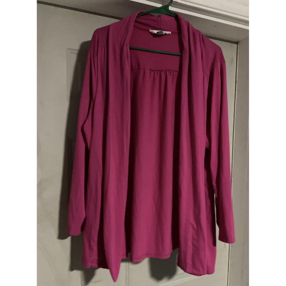 Old Navy Cardigan Sweater Womens 3X Plus Pink Open Front Lightweight Stretch